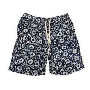 Corridor New York Men's Shorts Small White Blue 100% Linen NWT $225